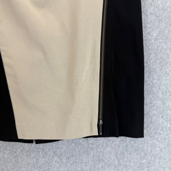 Renuar Womens Black Cream Colorblock Pencil Skirt‎ Classic Knee Length Size 2 - Picture 8 of 14